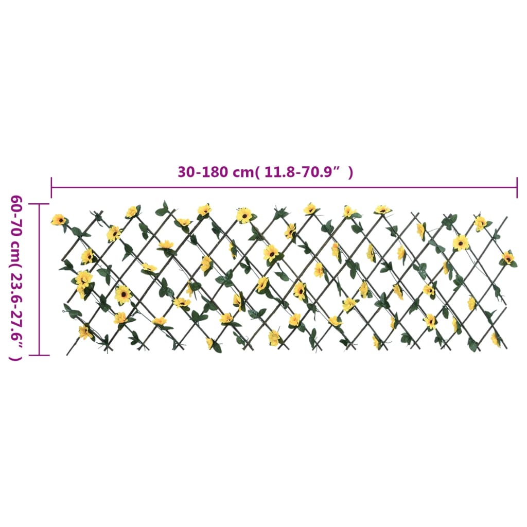 Artificial Ivy Trellis Expandable 5 pcs Yellow 180x60 cm