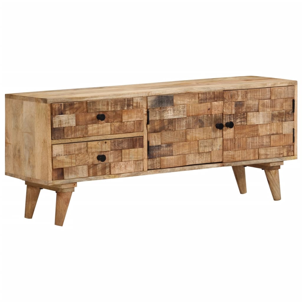 TV Stand with 2 Drawers 43.3"x11.8"x17.7" Solid Wood Mango