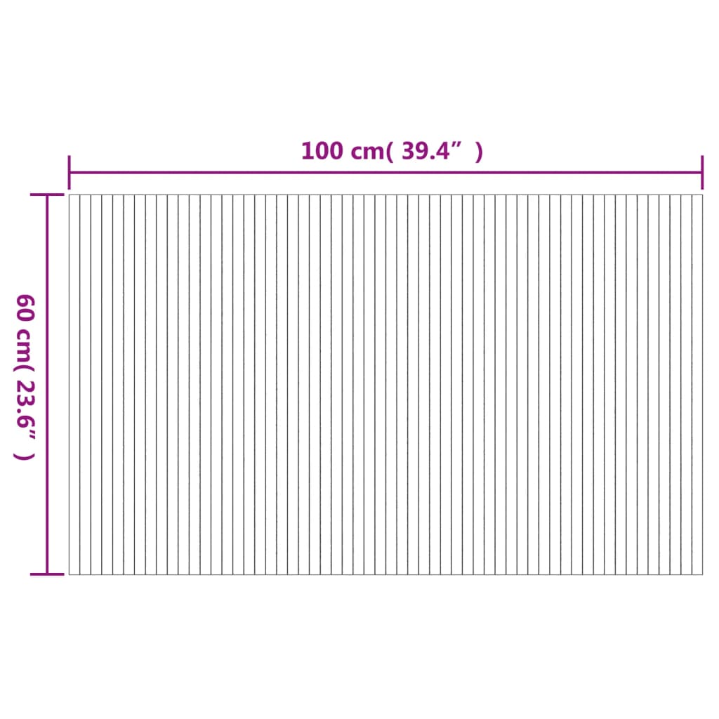 Rug Rectangular Black 60x100 cm Bamboo