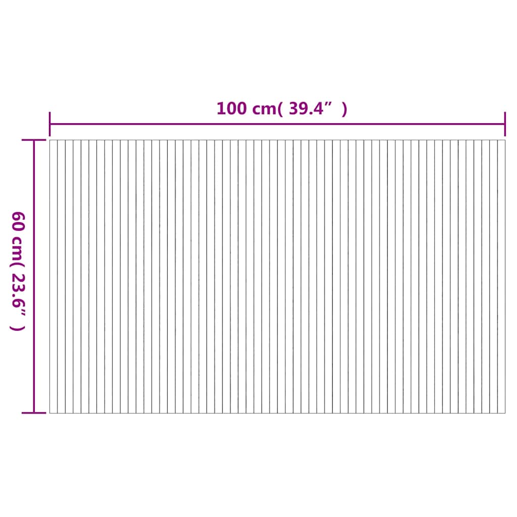 Rug Rectangular Brown 60x100 cm Bamboo
