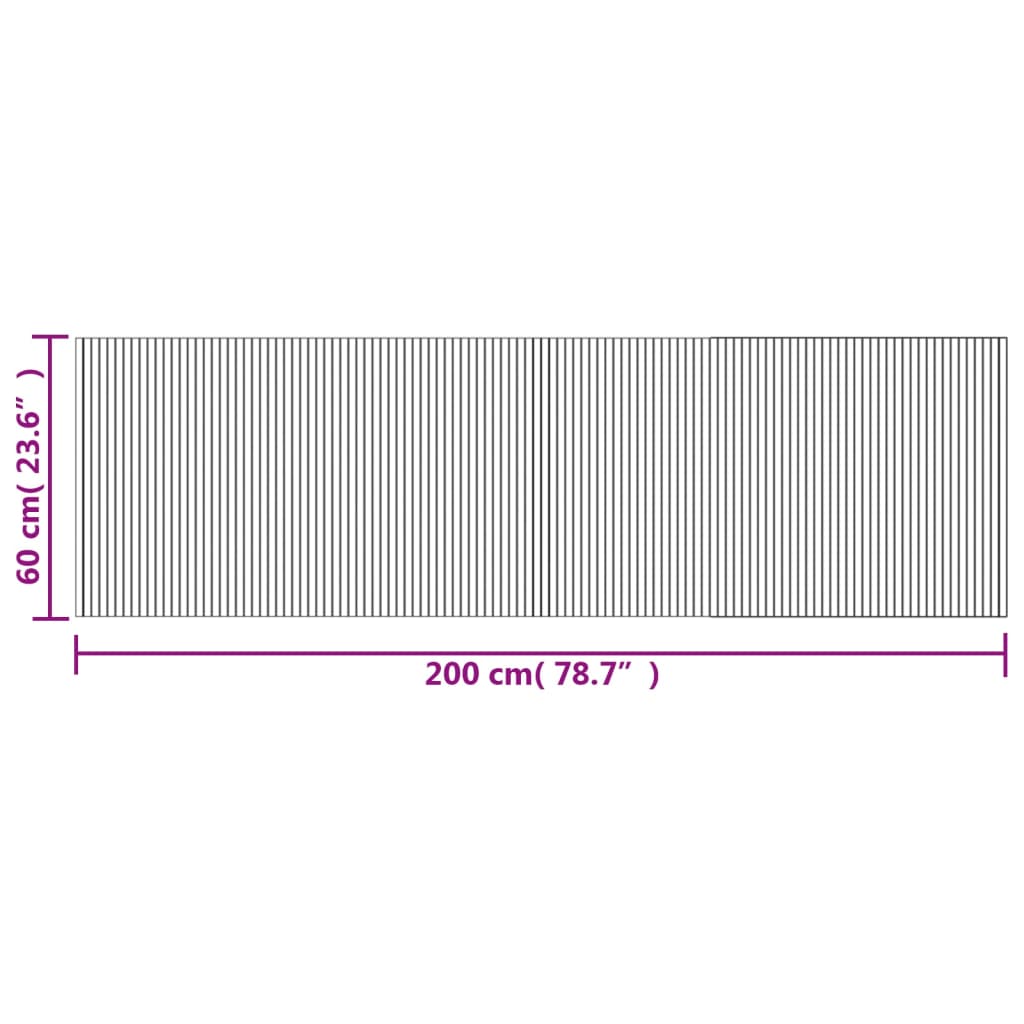 Rug Rectangular Grey 60x200 cm Bamboo