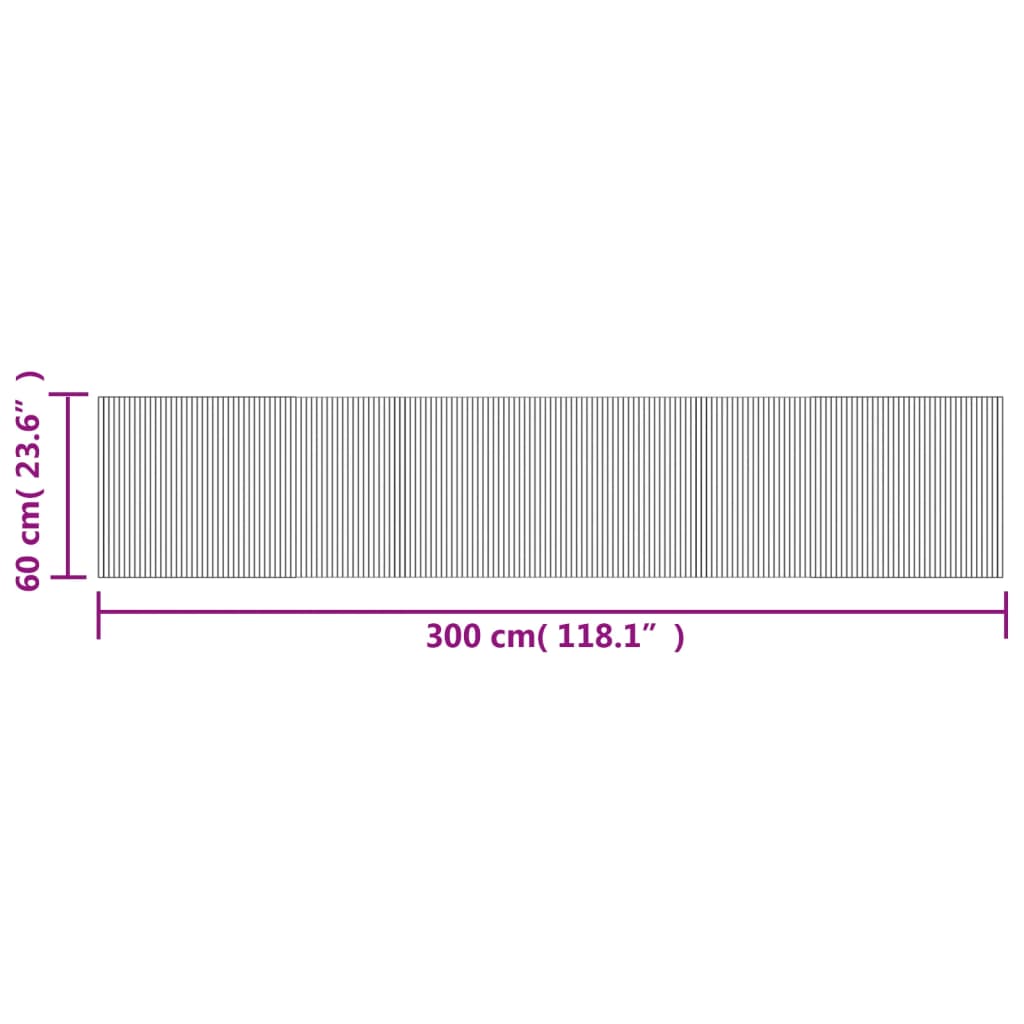 Rug Rectangular Black 60x300 cm Bamboo