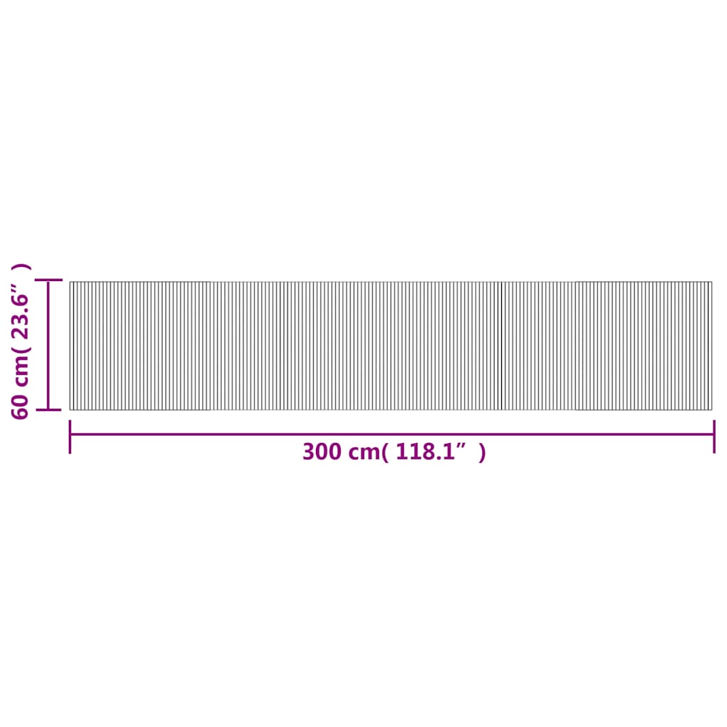 Rug Rectangular Brown 60x300 cm Bamboo