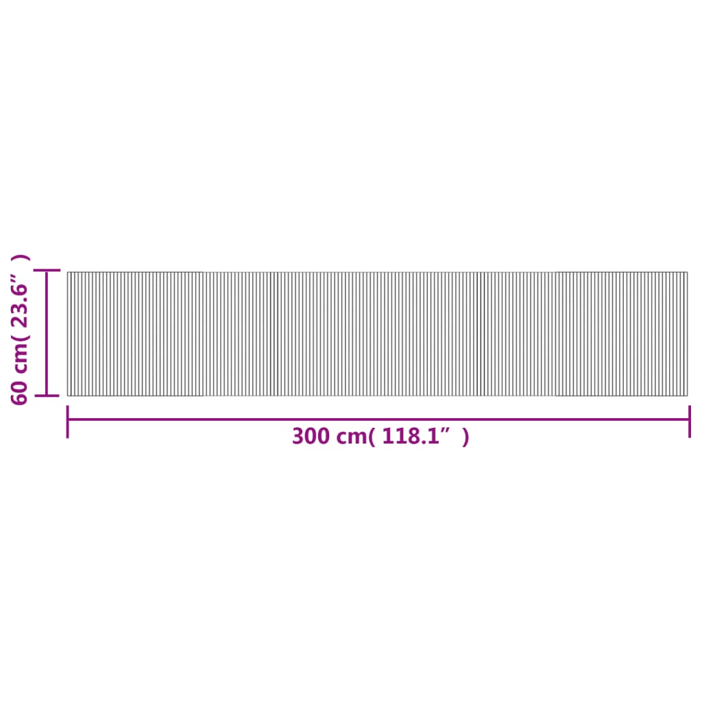 Rug Rectangular Grey 60x300 cm Bamboo