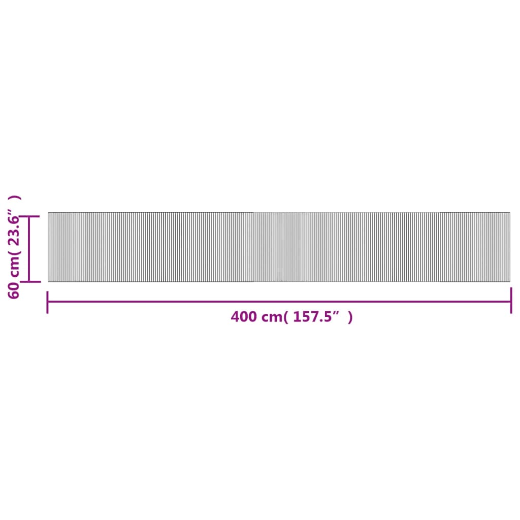 Rug Rectangular Black 60x400 cm Bamboo