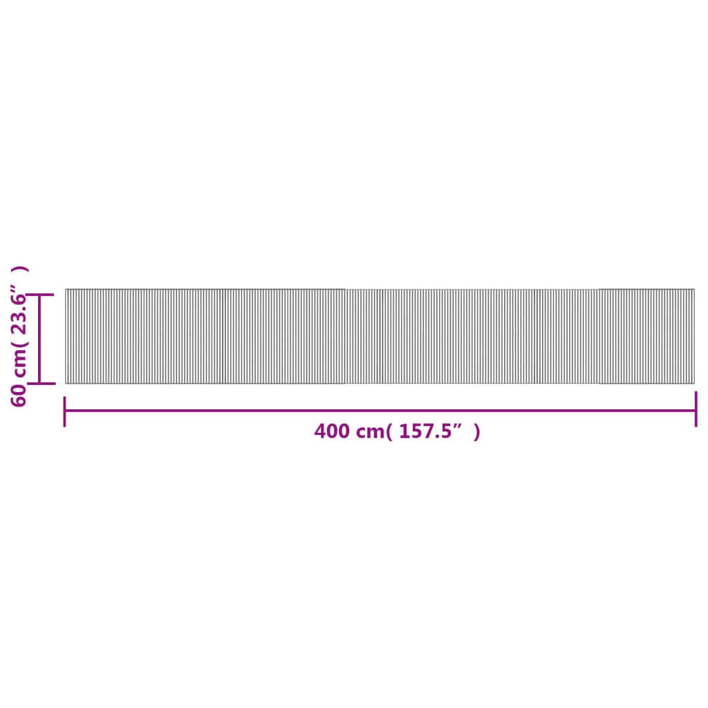 Rug Rectangular Light Nature 60x400 cm Bamboo