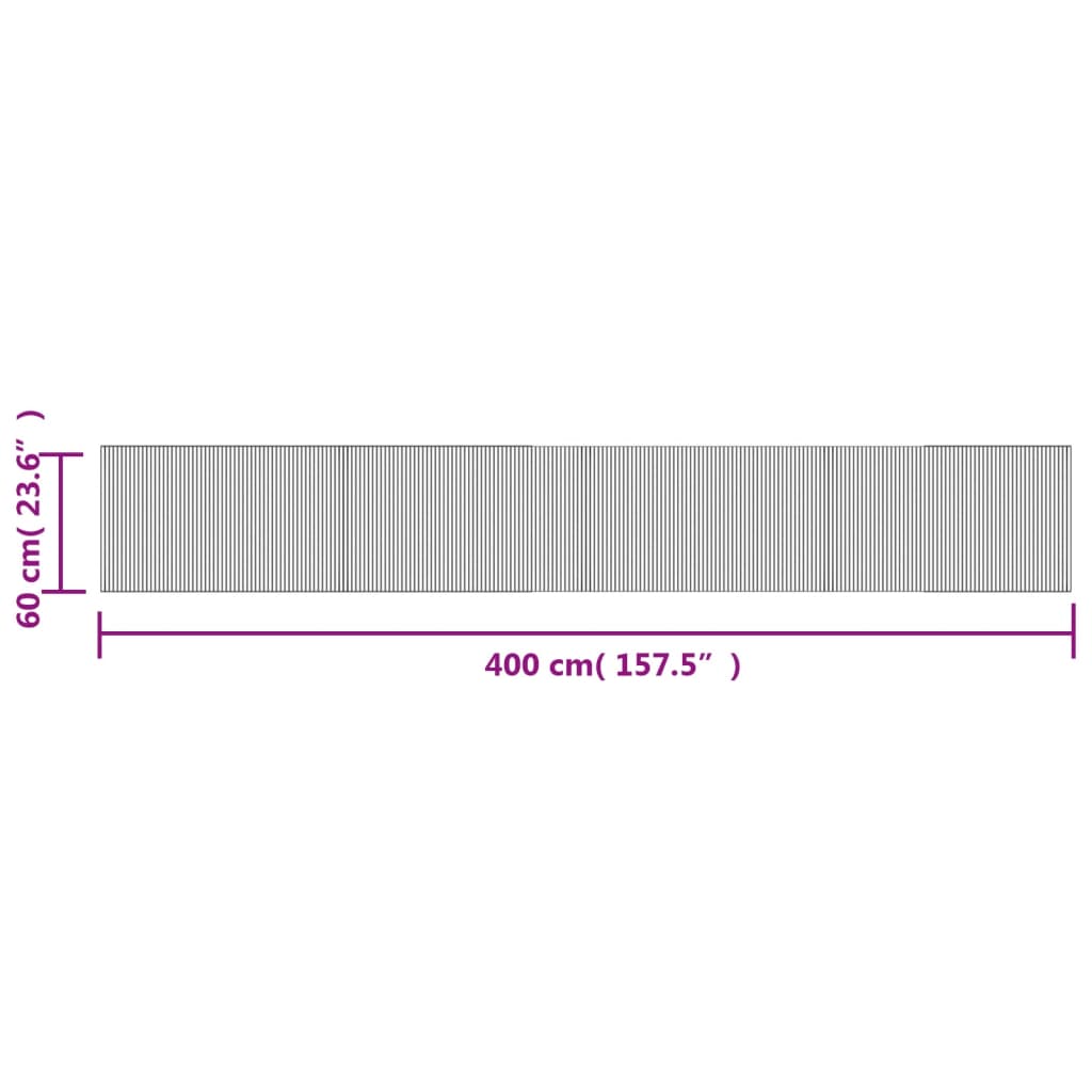 Rug Rectangular Grey 60x400 cm Bamboo