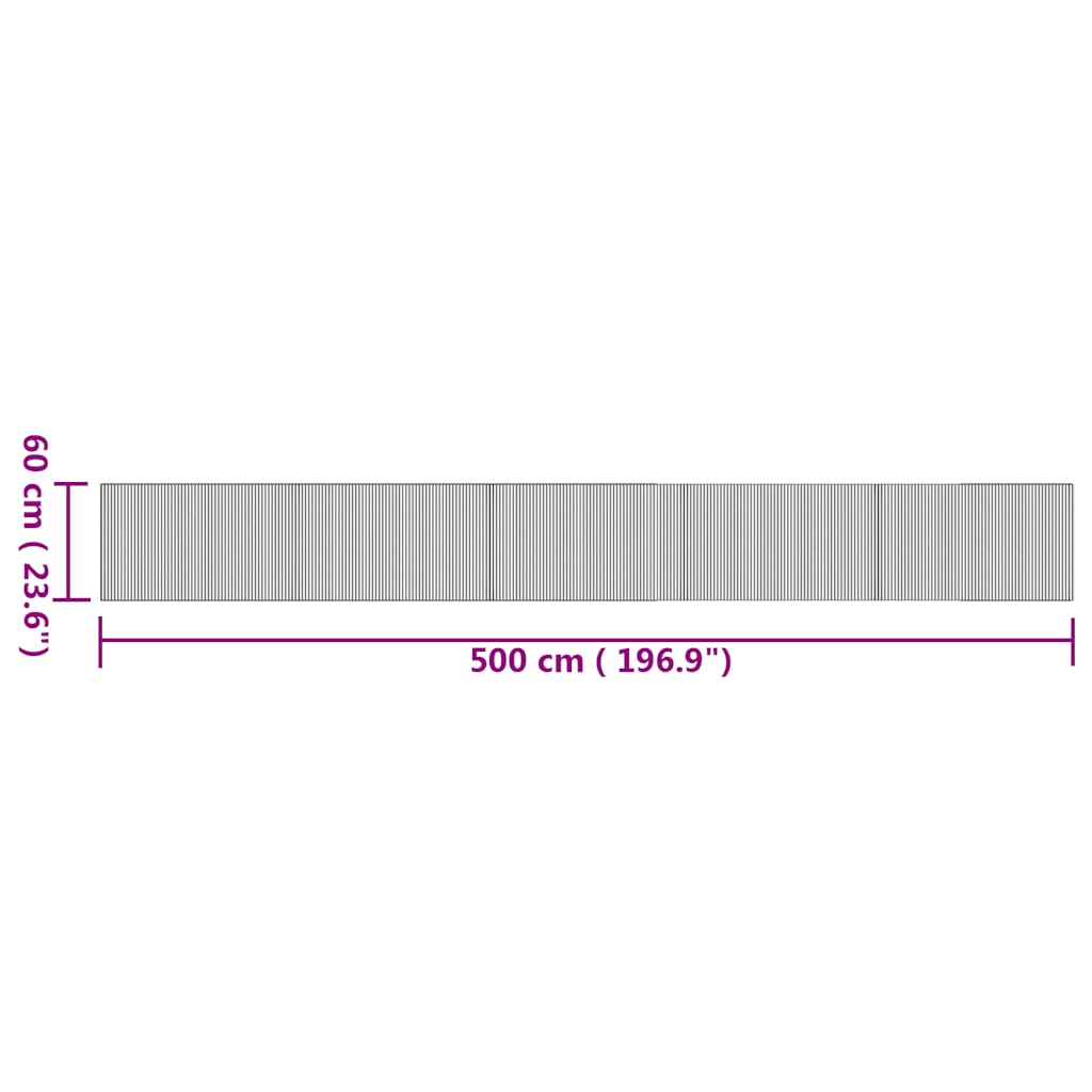 Rug Rectangular Nature 60x500 cm Bamboo