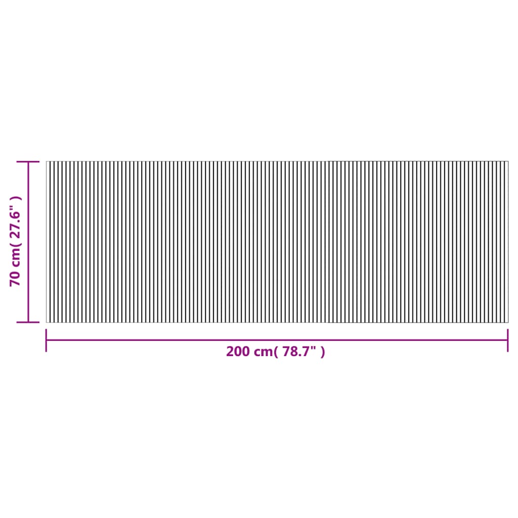 Rug Rectangular Light Nature 70x200 cm Bamboo