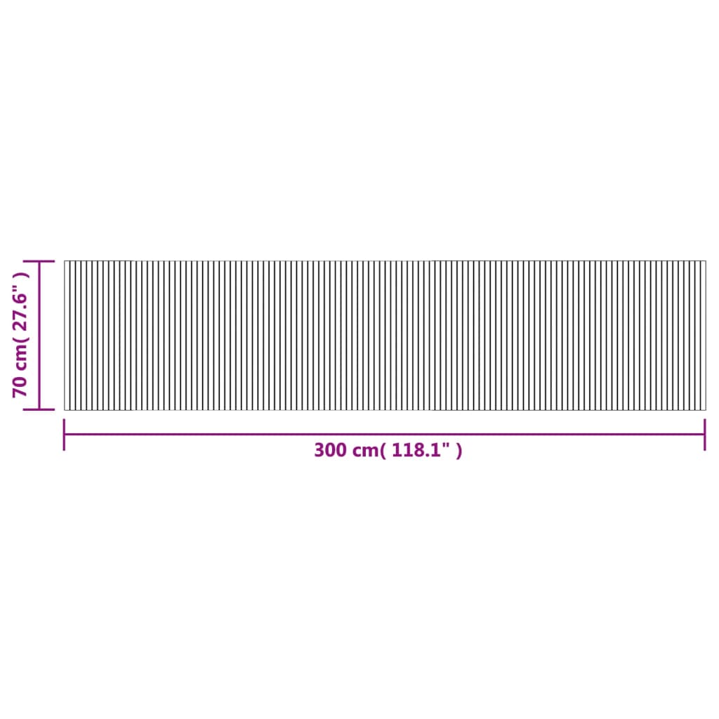 Rug Rectangular Black 70x300 cm Bamboo