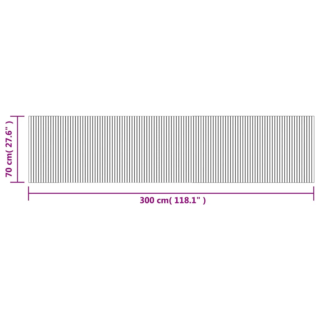 Rug Rectangular Brown 70x300 cm Bamboo