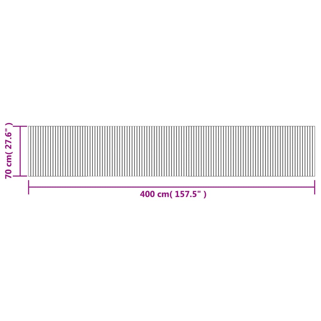Rug Rectangular Grey 70x400 cm Bamboo