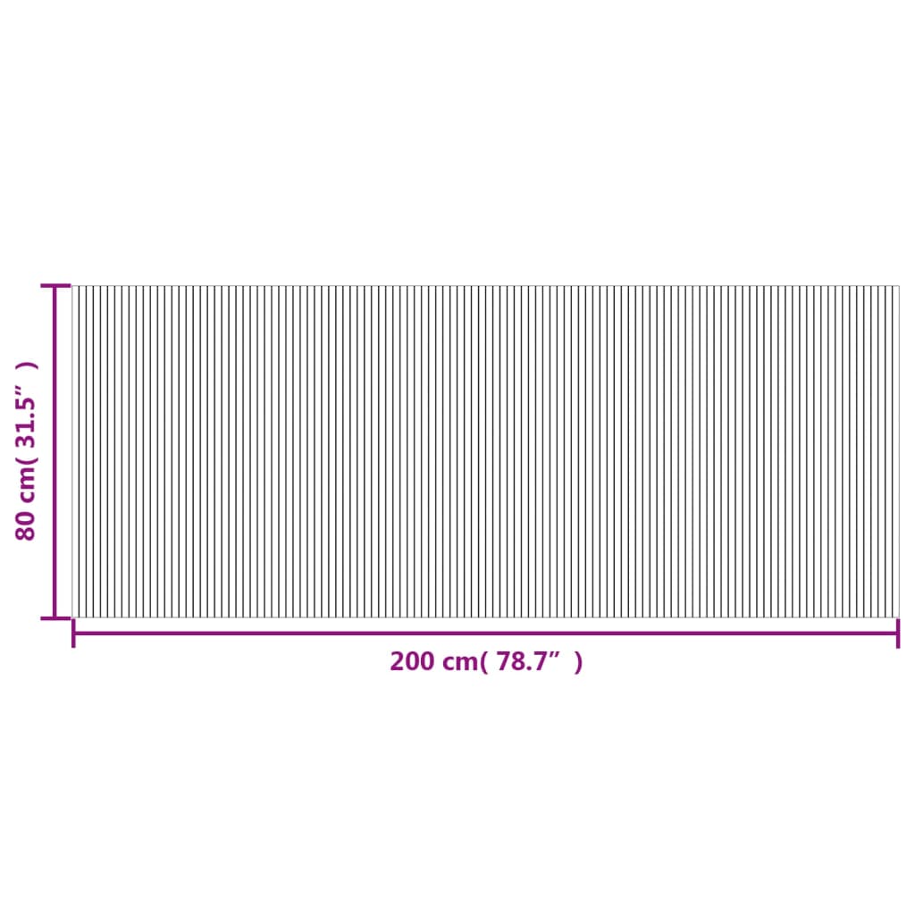Rug Rectangular Black 80x200 cm Bamboo