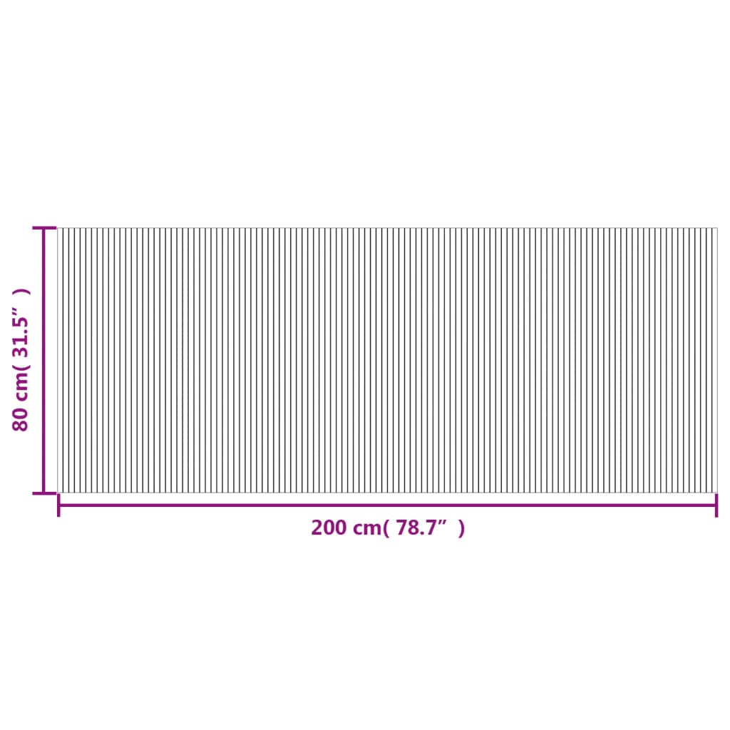 Rug Rectangular Grey 80x200 cm Bamboo