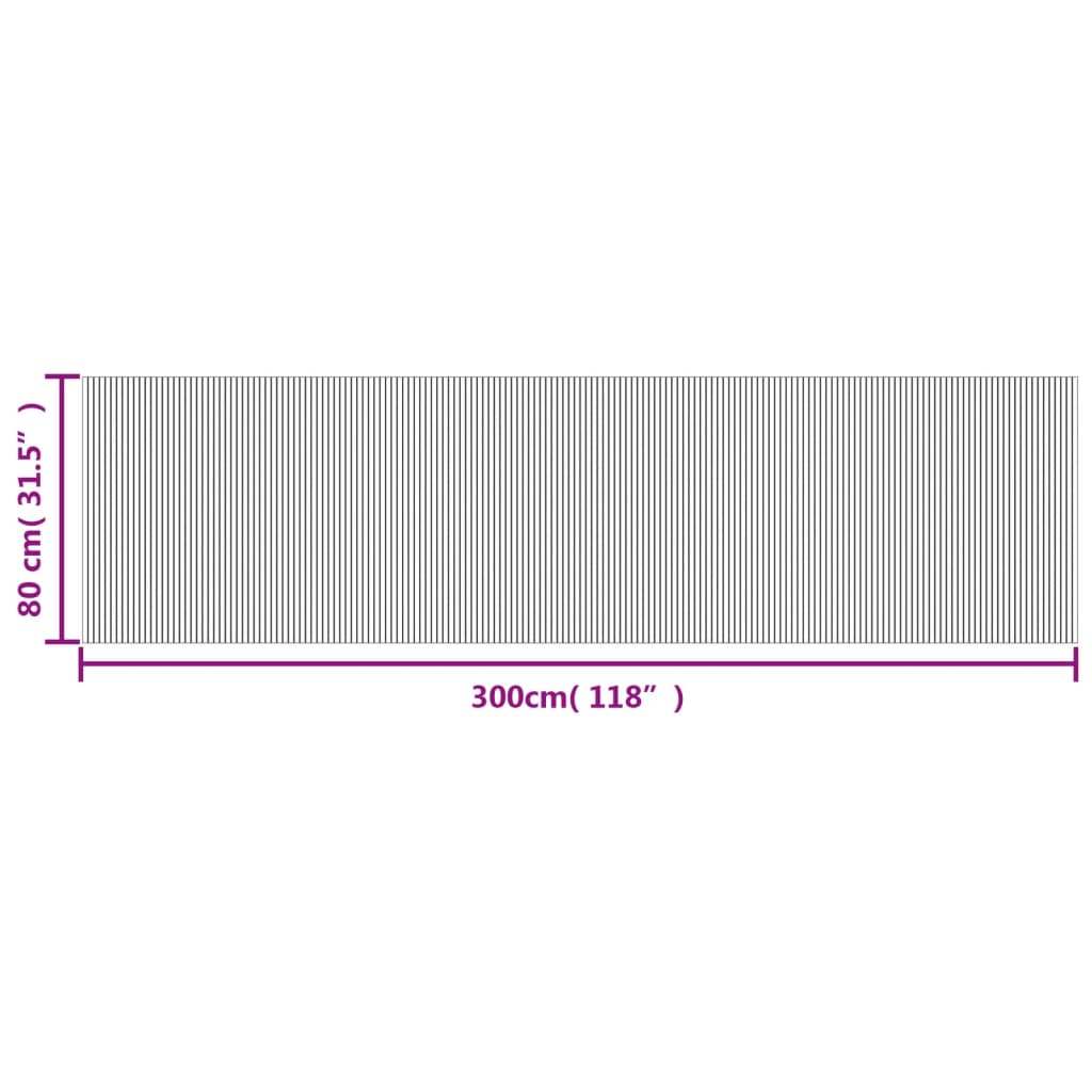 Rug Rectangular Black 80x300 cm Bamboo
