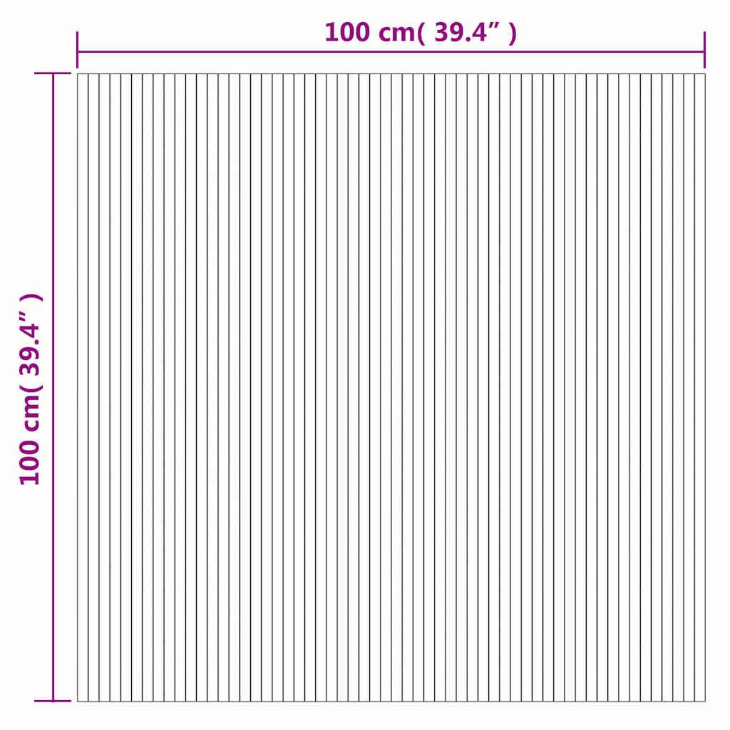 Rug Square Brown 100x100 cm Bamboo