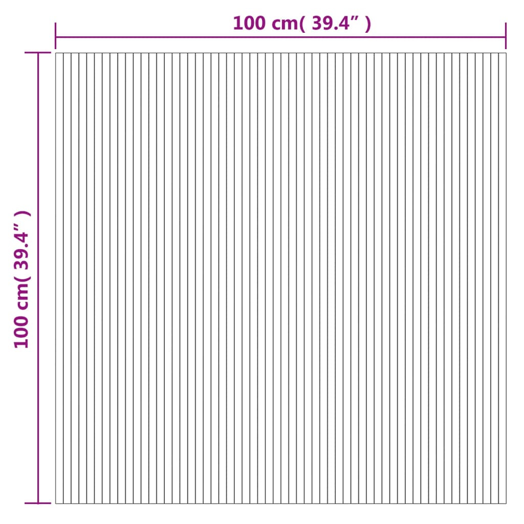 Rug Square Grey 100x100 cm Bamboo