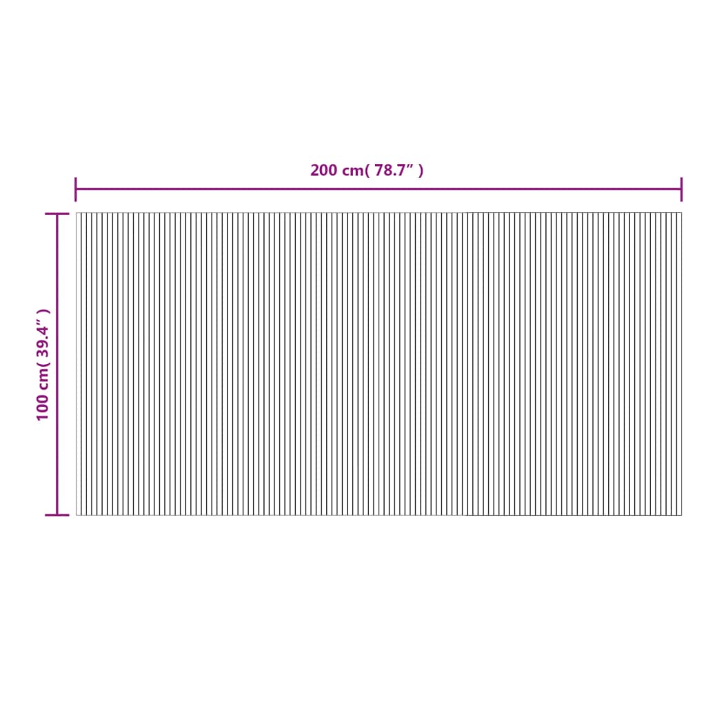 Rug Rectangular Black 100x200 cm Bamboo