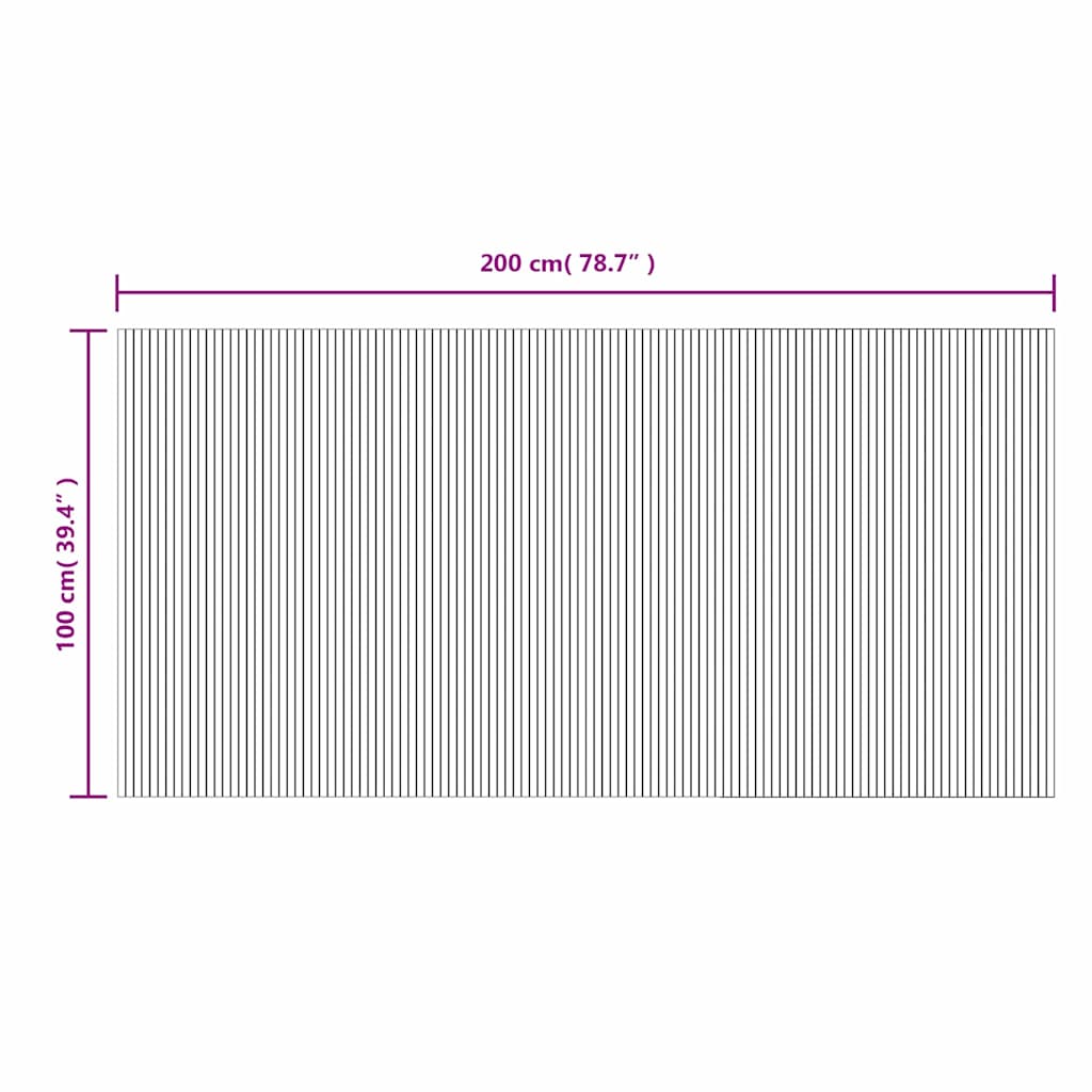 Rug Rectangular Brown 100x200 cm Bamboo