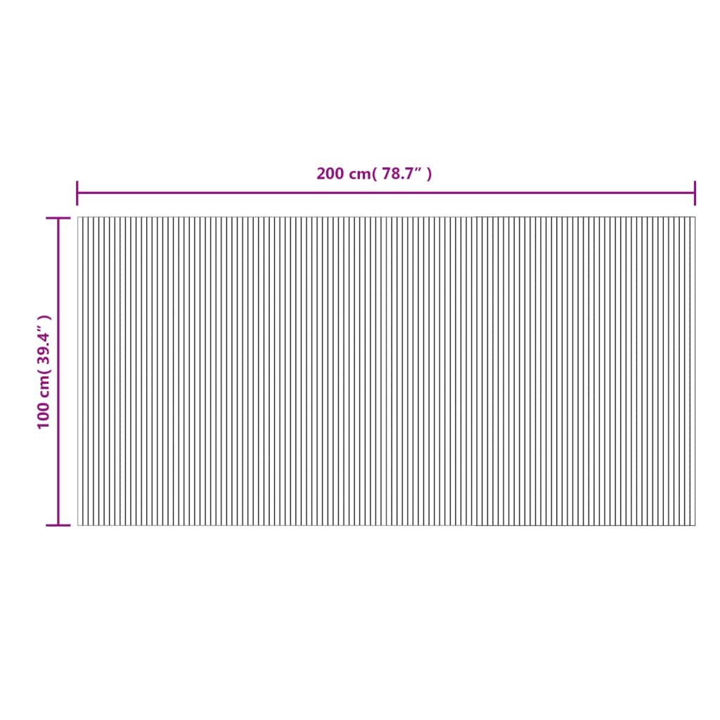 Rug Rectangular Dark Brown 100x200 cm Bamboo