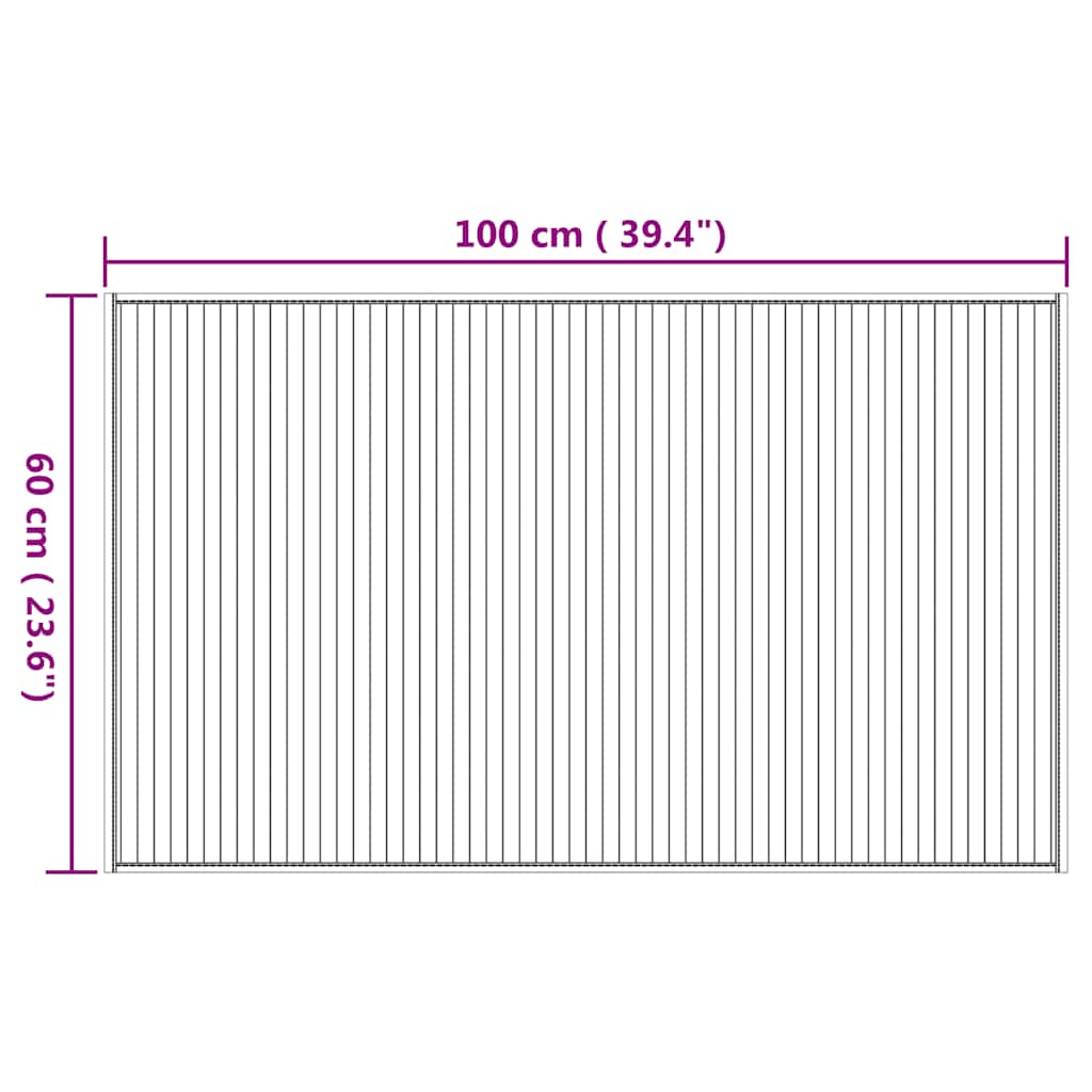 Rug Rectangular Natural 60x100 cm Bamboo