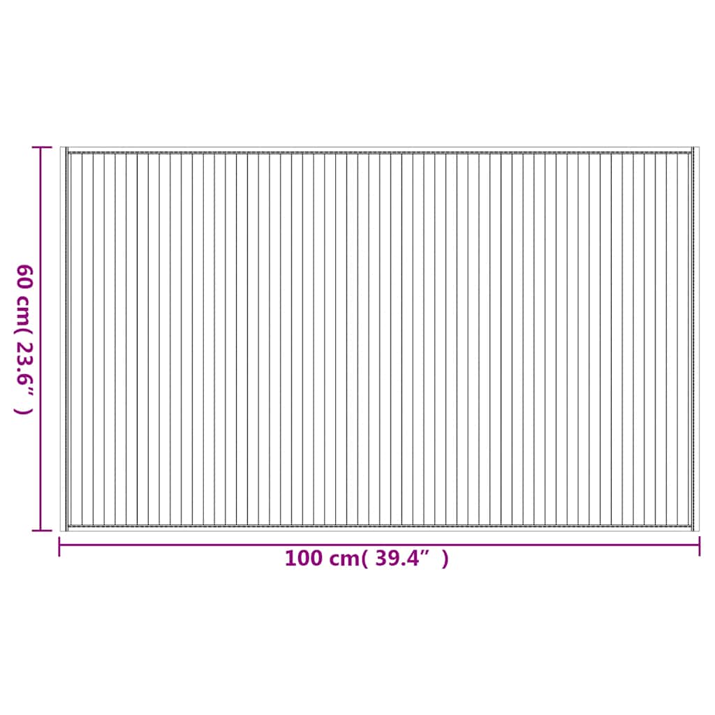 Rug Rectangular Brown60x100 cm Bamboo
