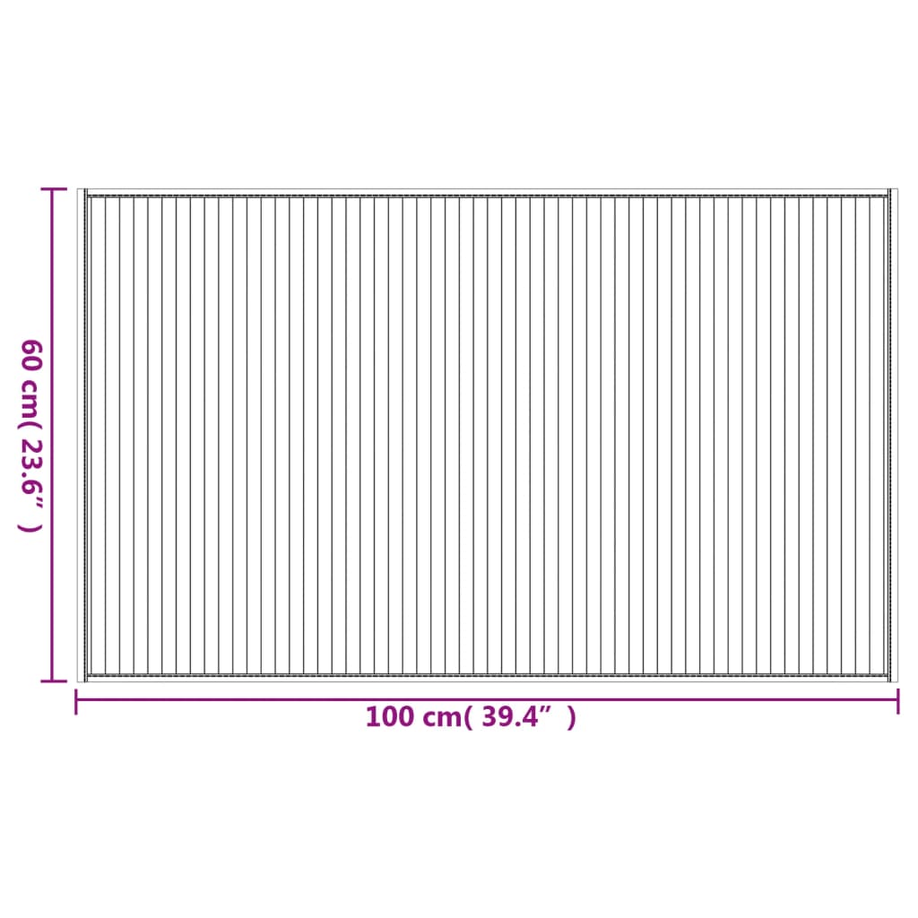 Rug Rectangular Grey60x100 cm Bamboo