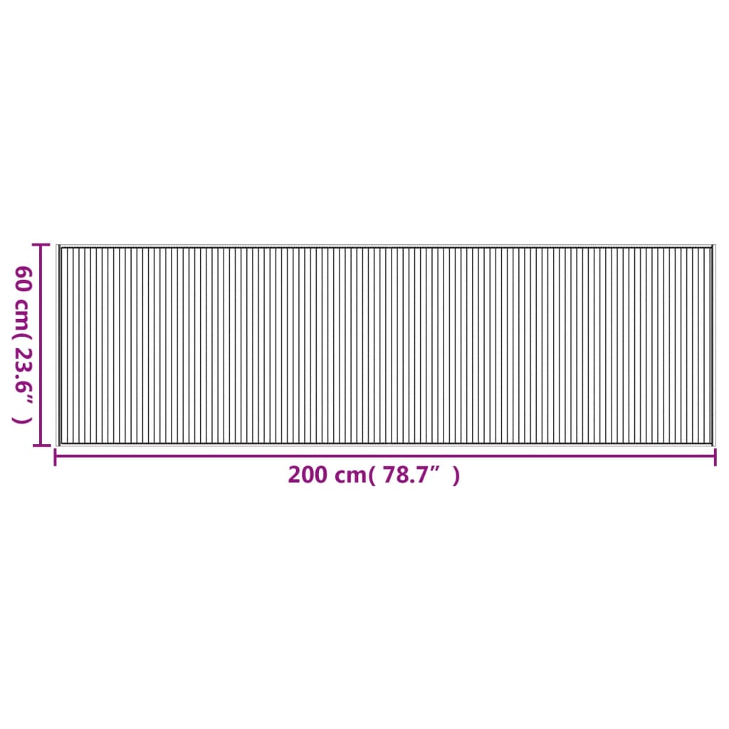 Rug Rectangular Dark Brown60x200 cm Bamboo
