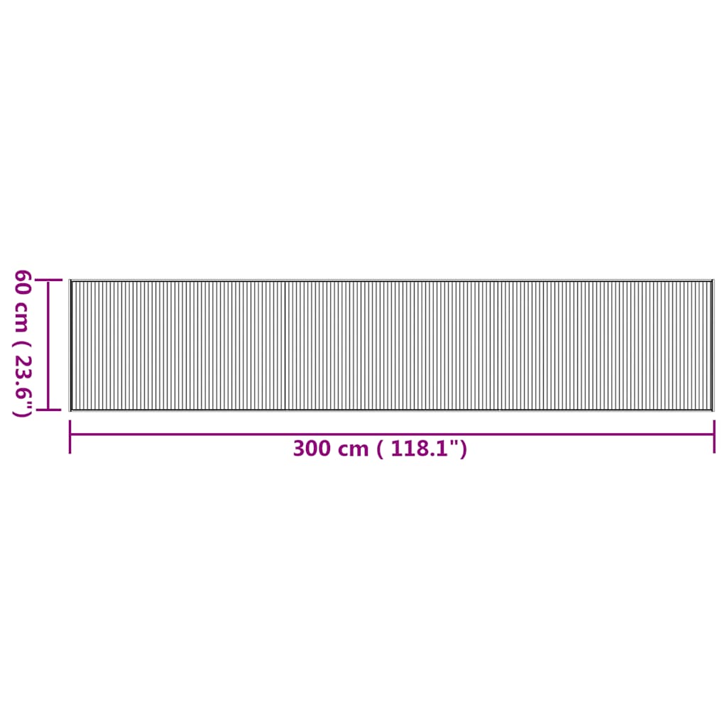 Rug Rectangular Natural60x300 cm Bamboo