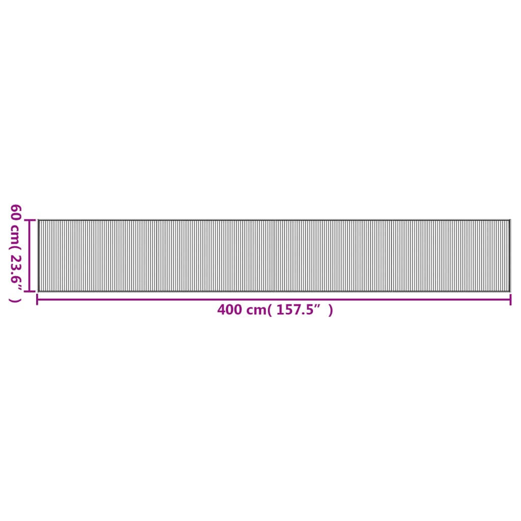Rug Rectangular Grey60x400 cm Bamboo