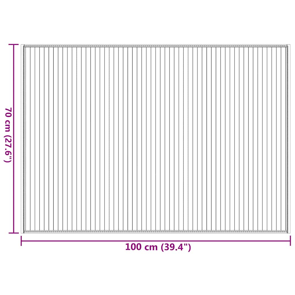 Rug Rectangular Brown70x100 cm Bamboo