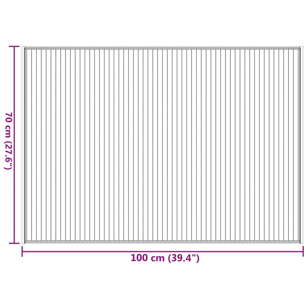Rug Rectangular Grey70x100 cm Bamboo