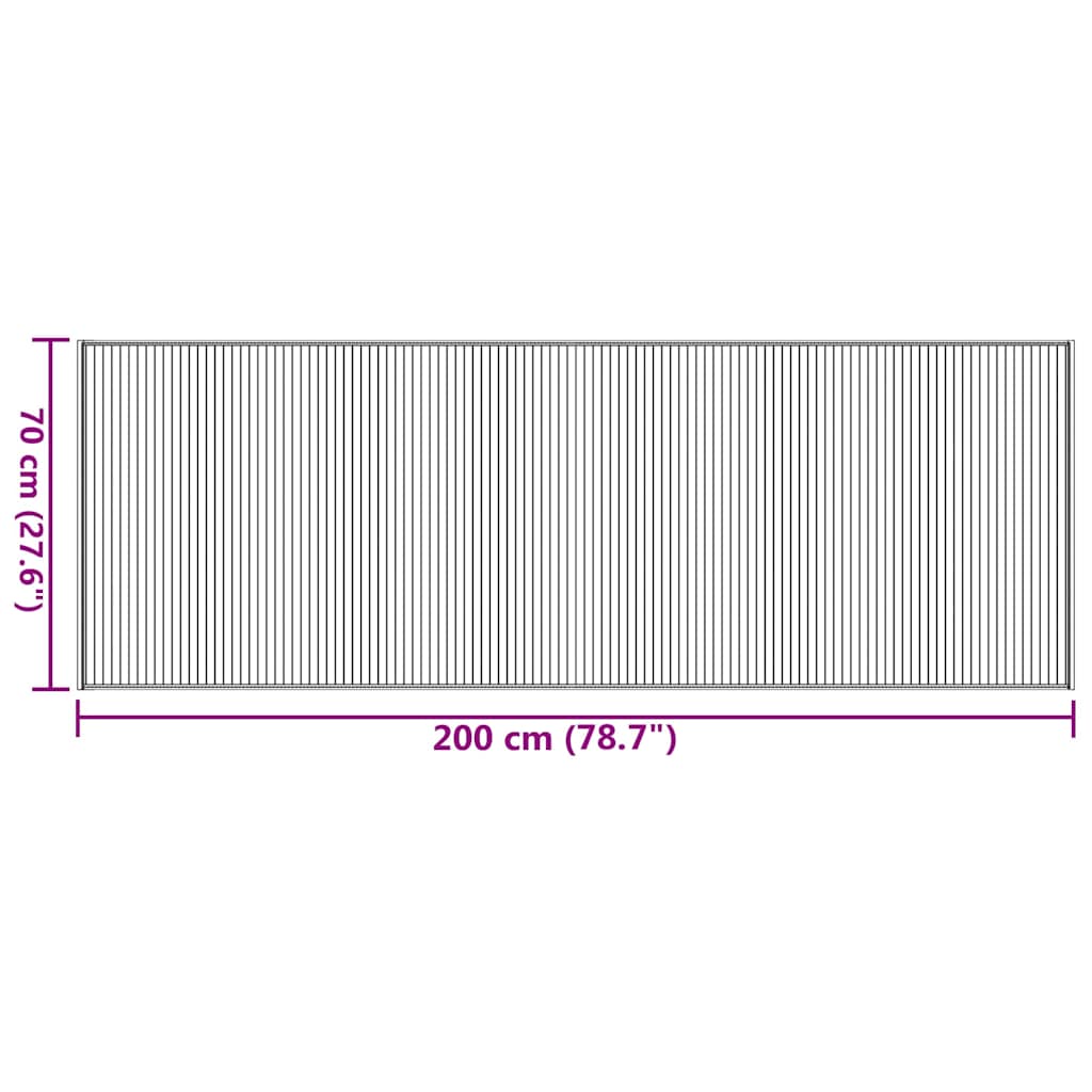 Rug Rectangular Black70x200 cm Bamboo