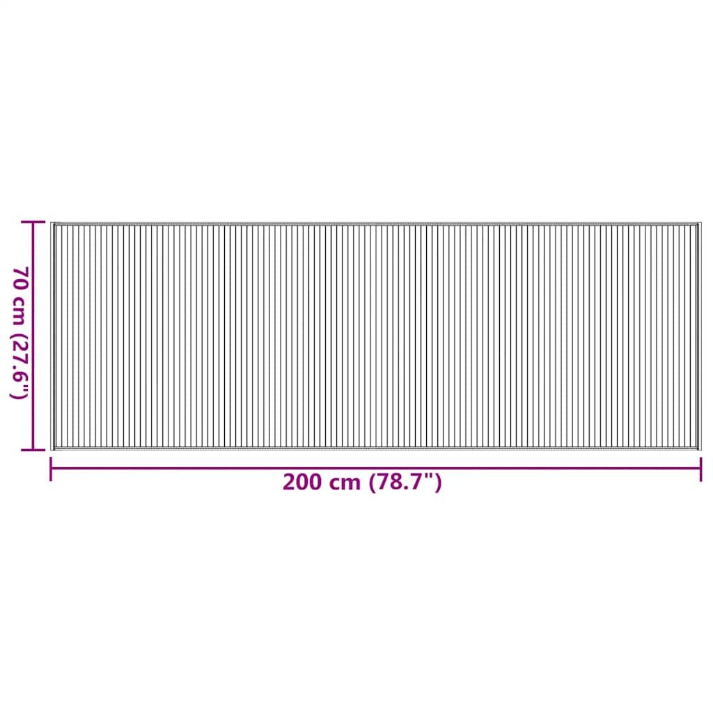Rug Rectangular Brown70x200 cm Bamboo