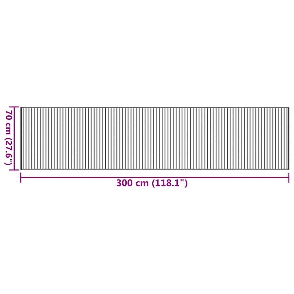 Rug Rectangular Brown70x300 cm Bamboo