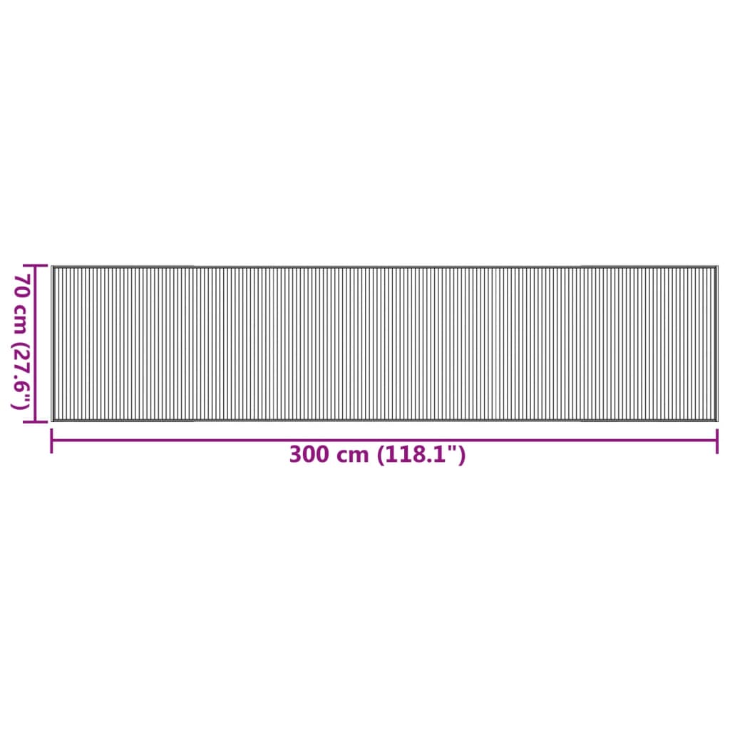 Rug Rectangular Light Natural70x300 cm Bamboo