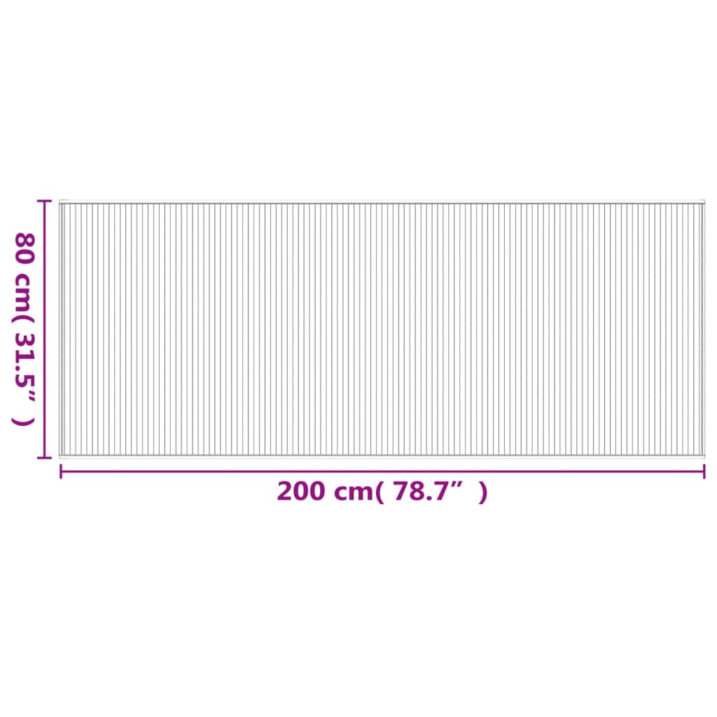 Rug Rectangular Light Natural80x200 cm Bamboo