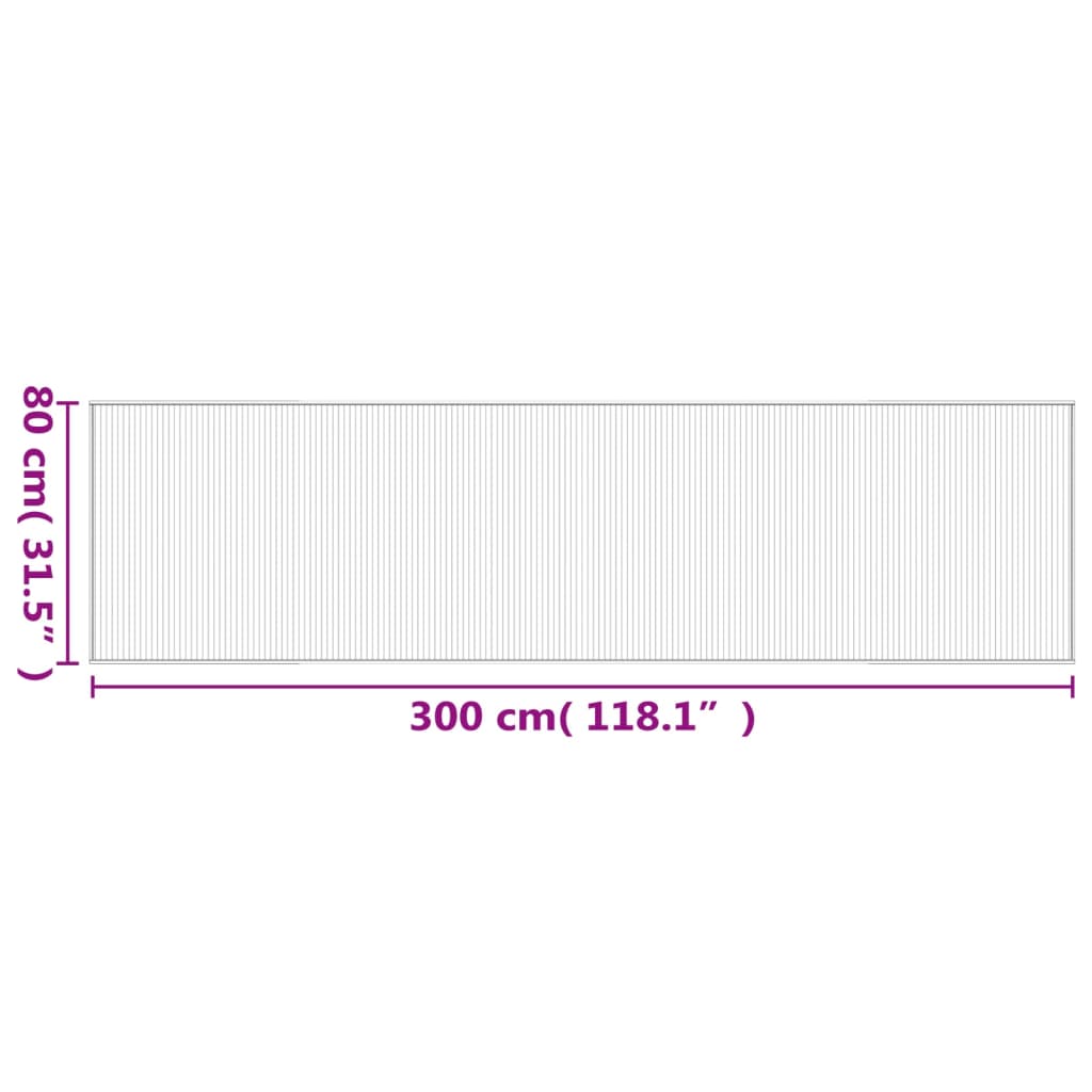 Rug Rectangular Grey80x300 cm Bamboo