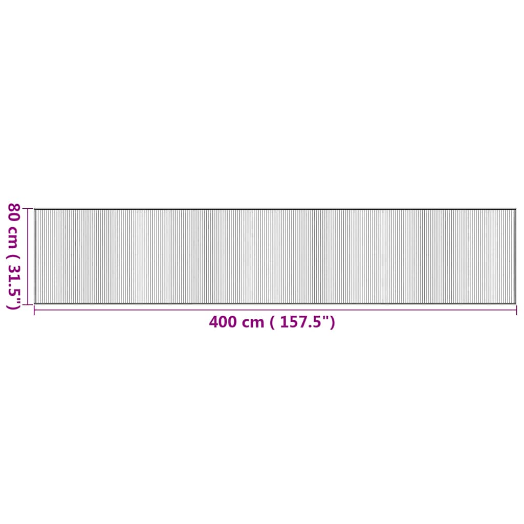 Rug Rectangular Natural 80x400 cm Bamboo