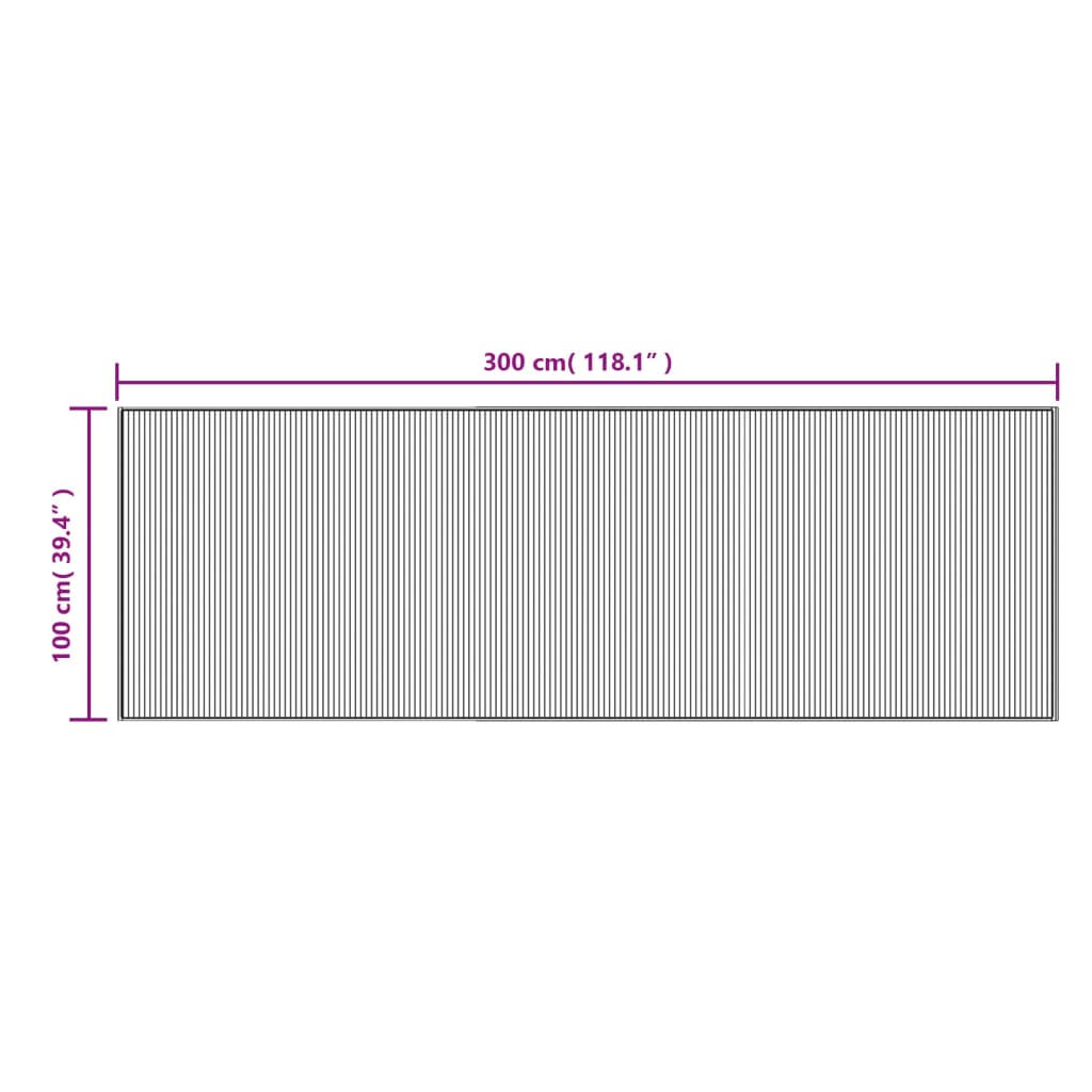 Rug Rectangular Black100x300 cm Bamboo