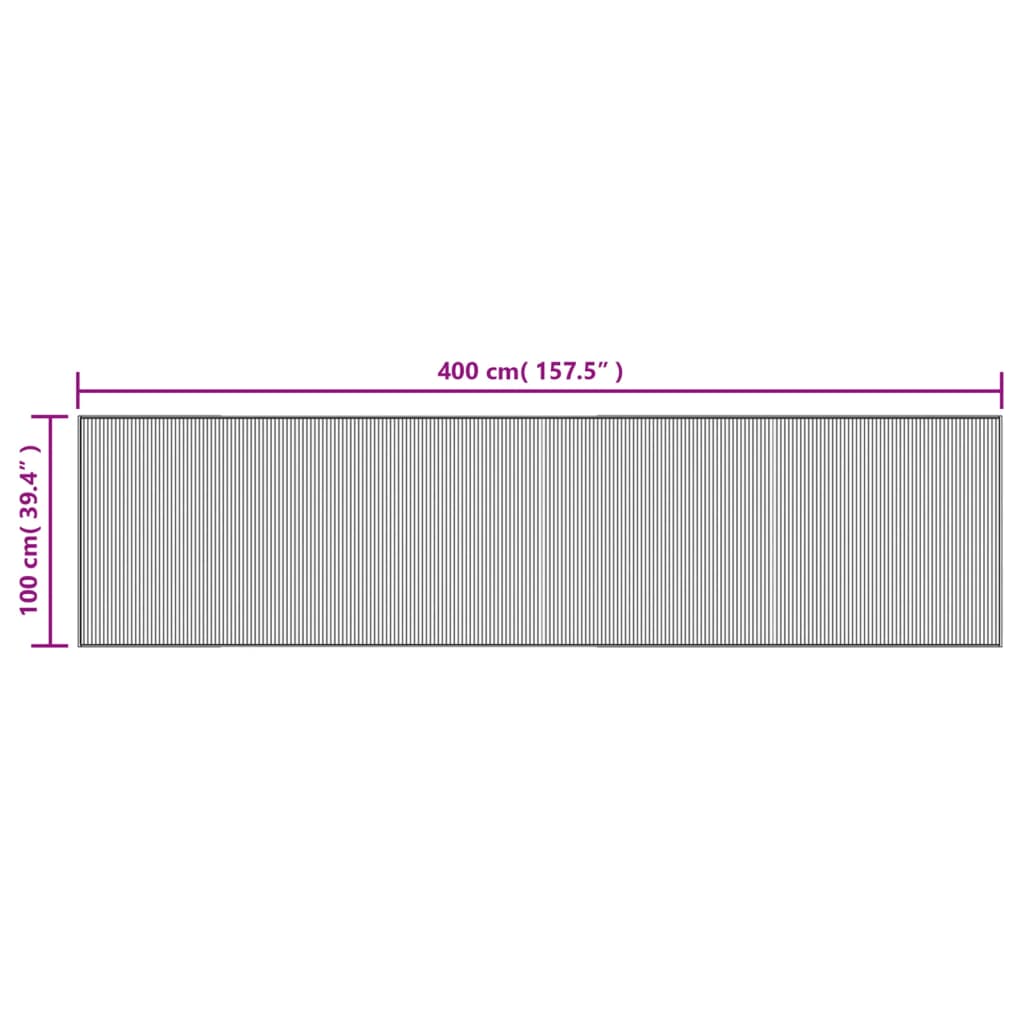 Rug Rectangular Light Natural100x400 cm Bamboo