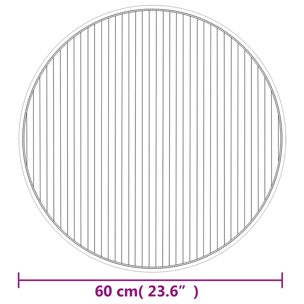 Rug Round Dark Brown60 cm Bamboo