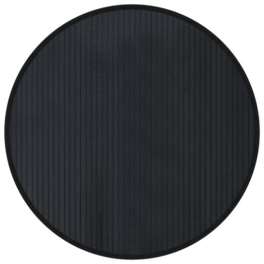 Rug Round Black 80 cm Bamboo