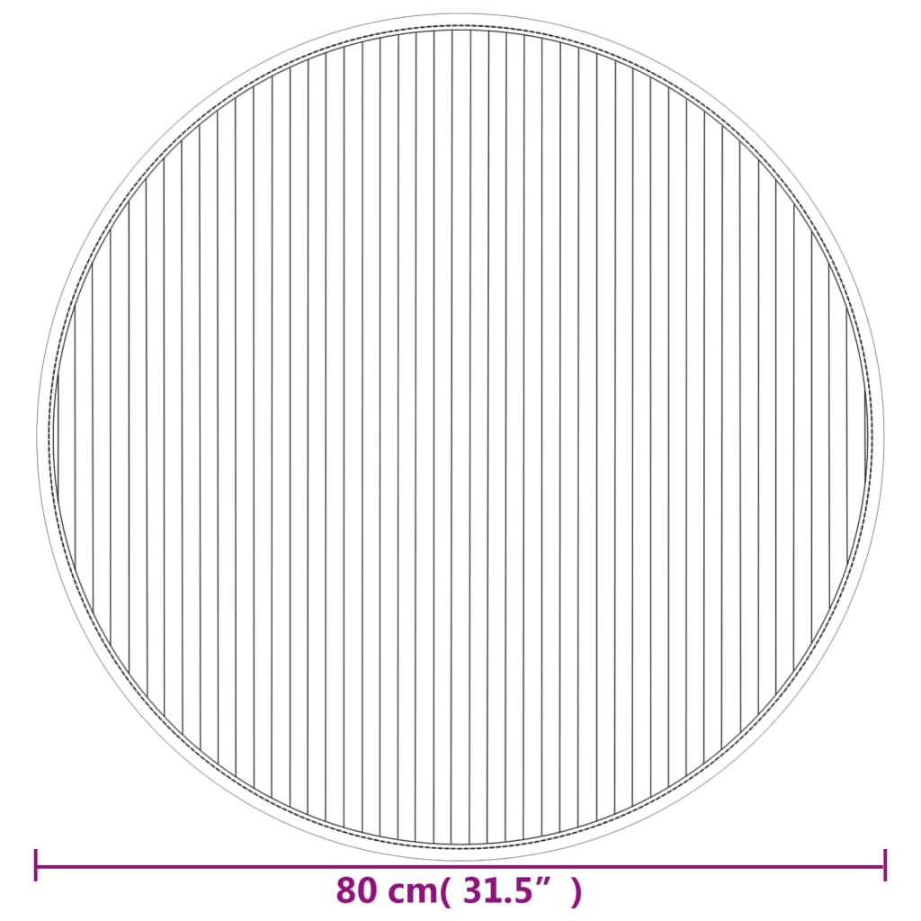 Rug Round Light Natural80 cm Bamboo
