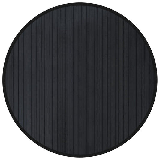 Rug Round Black 100 cm Bamboo
