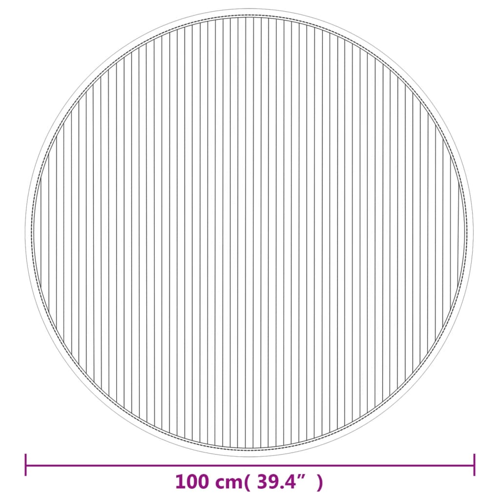 Rug Round Light Natural100 cm Bamboo
