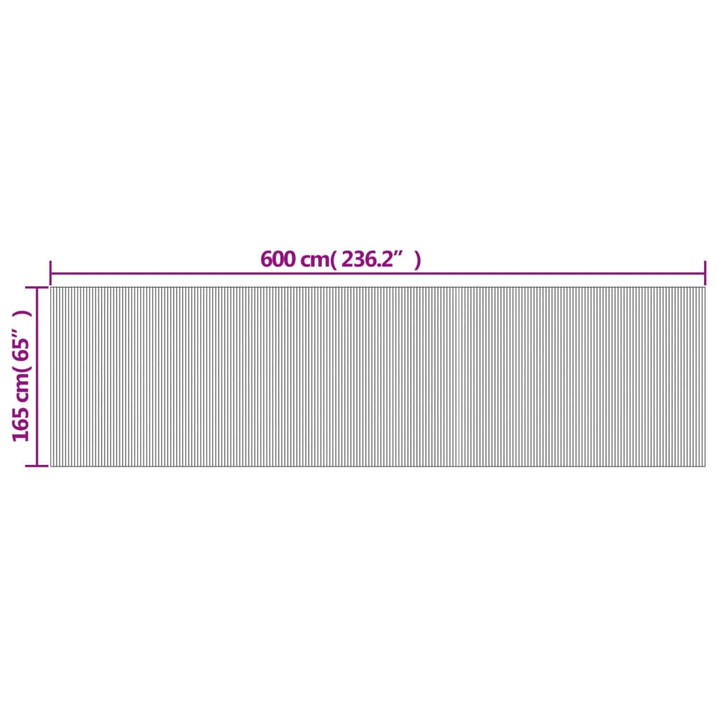 Room Divider Dark Brown Width 600 cm Height 165 cm Bamboo