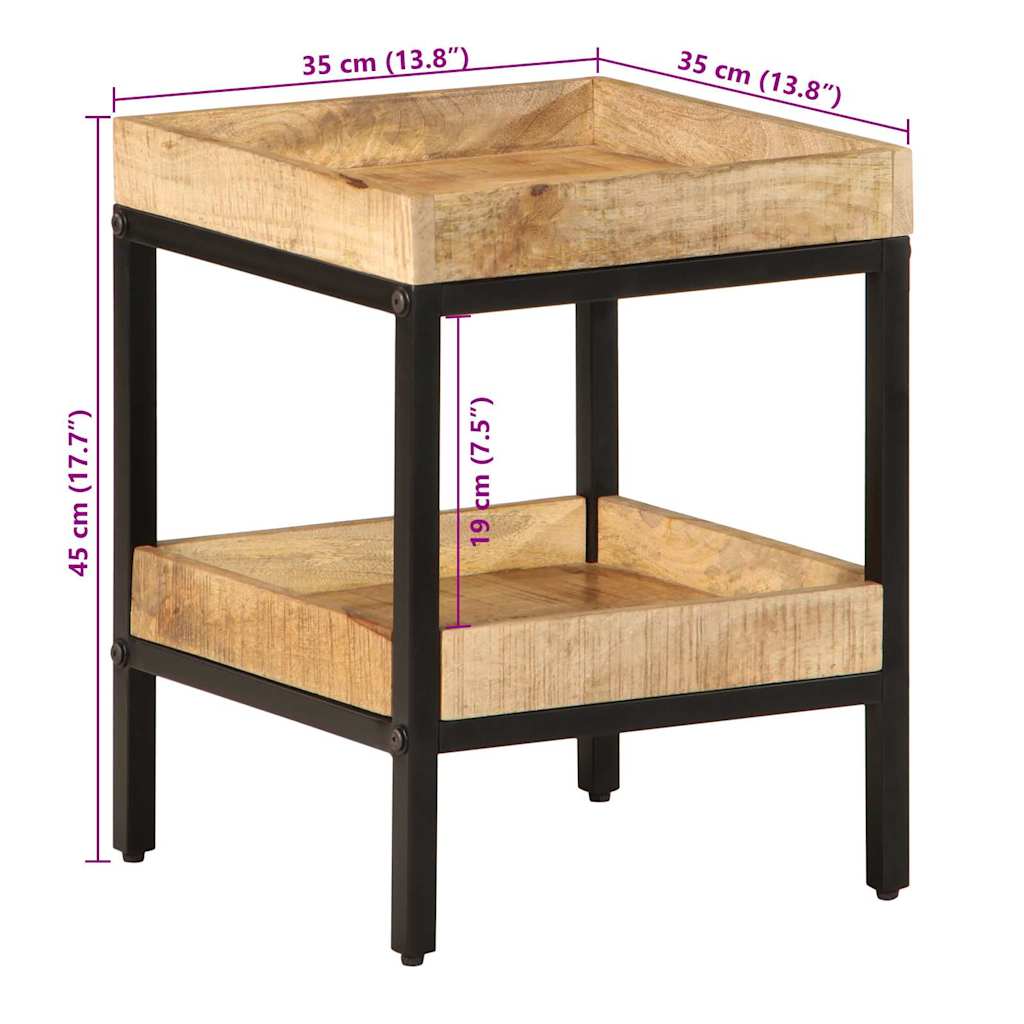 Side Table Brown 35 x 35 x 45 cm Solid Mango Wood