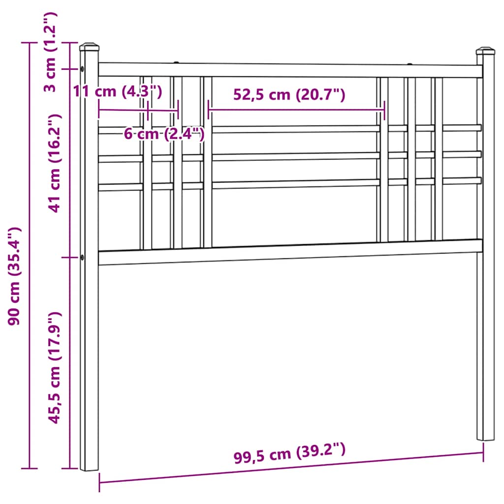 Metal Replace Headboard Black 100cm