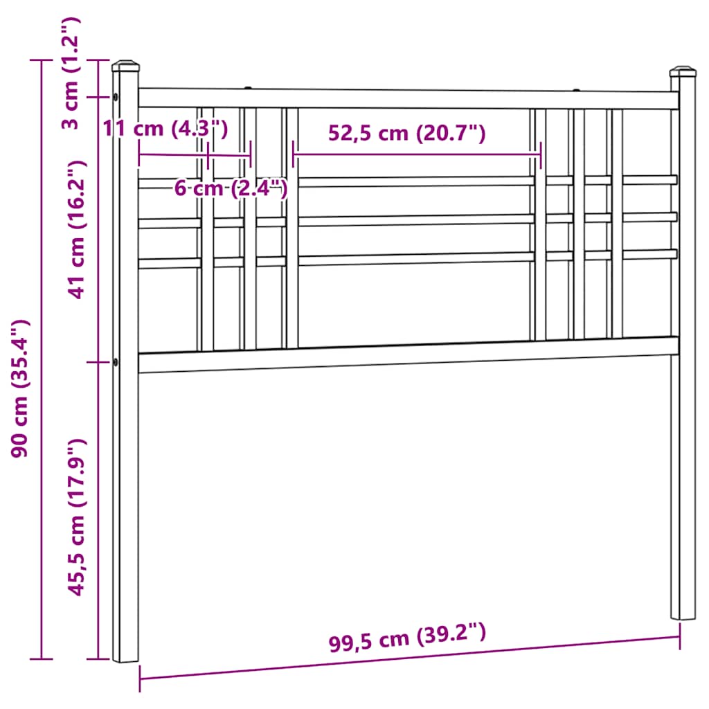 Metal Replace Headboard White 100cm